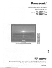Panasonic TX-32LX75A Operating Instructions Manual