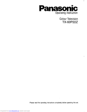Panasonic TX-60P22Z Operating	 Instruction
