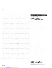 Panasonic NV-SD20 Series Operating Instructions Manual