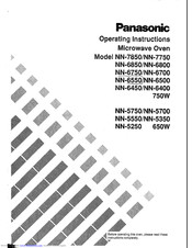 Panasonic NN-5550 Operating Instructions Manual