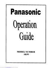 Panasonic AK95 Operation Manual