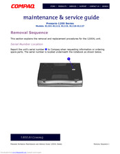 Compaq Presario 1200-XL101 Maintenance And Service Manual