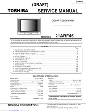 Toshiba 21ARF45 Service Manual