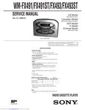 Sony Walkman WM-FX491 Service Manual