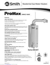 A.O. Smith ProMax Direct-Vent GDV-75 Features