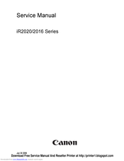 Canon iR2016 Series Service Manual