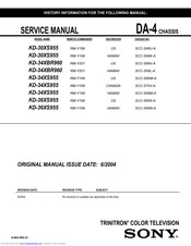 Sony Fd Trinitron Wega Hi Scan Kd 36xs955 Manuals Manualslib