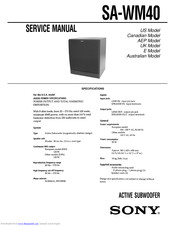 Sony SA-WM40 Manuals | ManualsLib