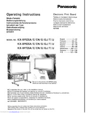 Panasonic Panaboard KX-BP735U Operating Instructions Manual
