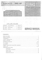 Nikko Alpha220 Service Manual