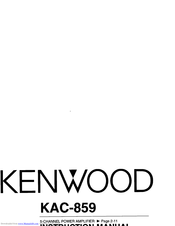 Kenwood KAC-859 Instruction Manual