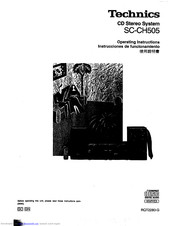 Technics SE-CH505 Operating Instructions Manual