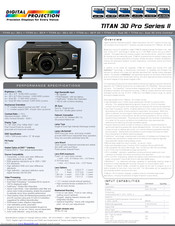 Digital Projection TITAN sx+ Dual 3D Ultra Contrast Specifications