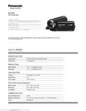 Panasonic HC-V100 Specifications