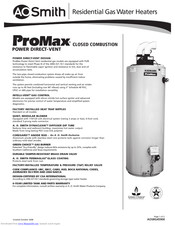 A.O. Smith ProMax GPDX-50 Specifications
