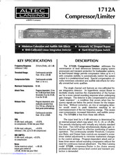 Altec Lansing 1712A SIGNAL PROCESSING Specifications