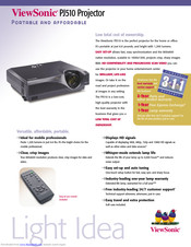 ViewSonic PJ510 - SVGA LCD Projector Specifications