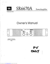 JBL SR6670A Owner's Manual