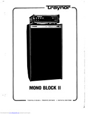 Traynor Mono Block II Instruction Manual