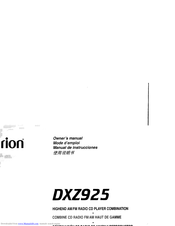 Clarion ProAudio DXZ925 Owner's Manual