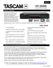 Tascam DV-D6500 Specifications