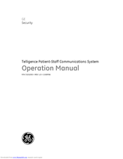 Ge Telligence Patient-Staff Communications System Operation Manual