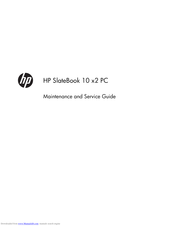 HP SlateBook 10 x2 PC Maintenance And Service Manual