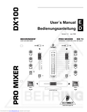 Behringer PRO MIXER DX100 User Manual