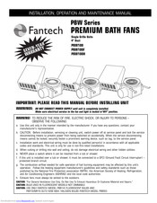 Fantech PBW Series Installation, Operation And Maintenance Manual