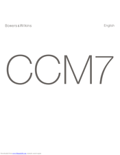 Bowers & Wilkins CCM7.5 Installation Manual