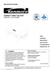 Kenmore 122.16124900 Use And Care Manual