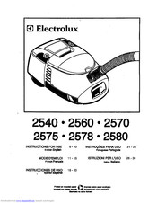 Electrolux 2570 Instructions For Use Manual