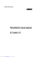 Zanussi FJ 1093 CV Instruction Booklet
