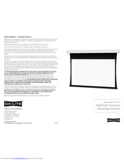 Da-Lite Viewshare tensioned Advantage Electrol Owner's Manual