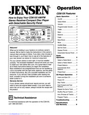 Jensen CD615X Operation Manual
