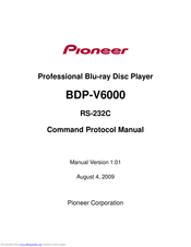 Pioneer BDP-V6000 - Blu-Ray Disc Player Command Protocol Manual