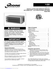 Modine Manufacturing 1-500 Installation And Service Manual