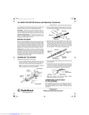 Radio Shack VU-190XR Owner's Manual
