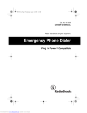 Radio Shack Emergency Phone Dialer Owner's Manual
