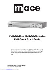 Mace MVR-SQ-80 Series Quick Start Manual