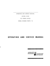 Hp 6434B Operating And Service Manual