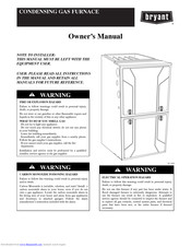 Bryant Condensing gas furnace Owner's Manual