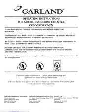 Garland CVO-E-2030 Operating Instructions Manual