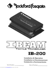 Rockford Fosgate IBeam IB-200 Installation & Operation Manual