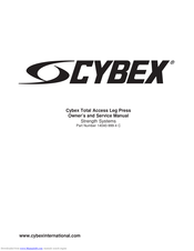 CYBEX Total Access Leg Press Owner's And Service Manual