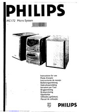 Philips MC 172 Instructions For Use Manual