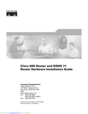Cisco 806 Installation Manual