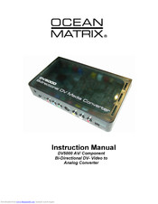 Ocean Matrix DV5000 Instruction Manual