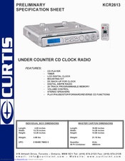 Curtis KCR2613 Specification Sheet
