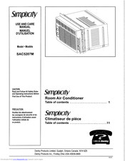 Simplicity Simplicity SAC5207M Use And Care Manual